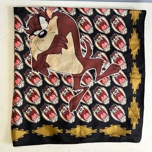 Vintage Taz Tasmanian Devil Looney Tunes Scarf Bandana‎ SIlk